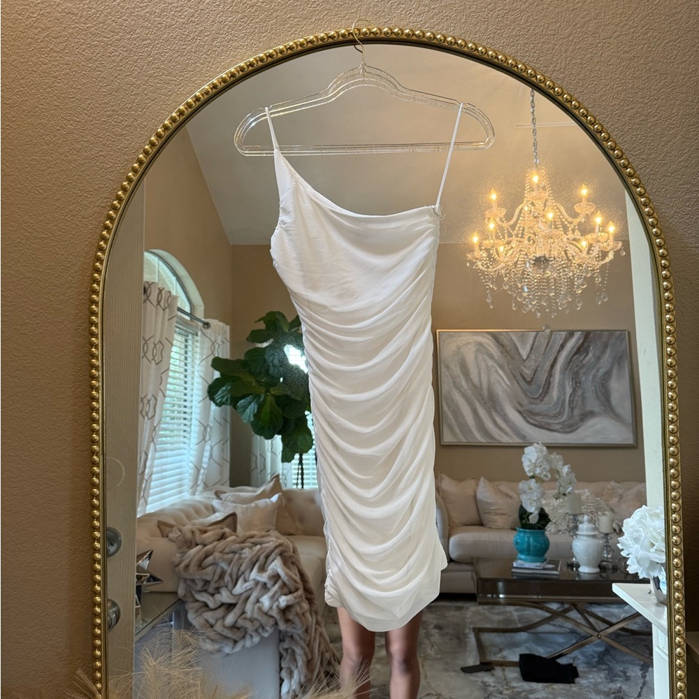 Princess Polly White Ruched Mini Dress